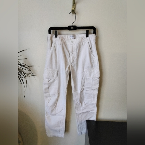 RE/DONE Women’s Off White Utility Cargo Pants Size 25 Relaxed Fit Streetwear - Picture 2 of 10